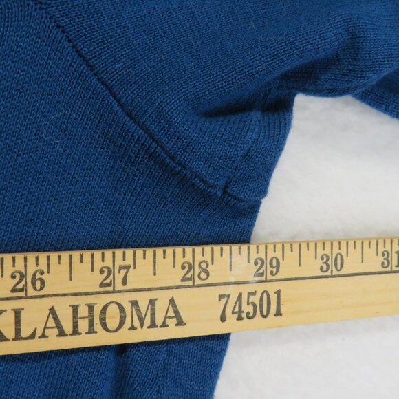 Catherines Cardigan Sweater Womens 2X 22/24W‎ Blue Open Front Elbow Sleeve Knit - Picture 7 of 8